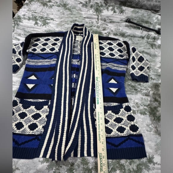 Lucky Brand Blue and White Knit Cardigan - Picture 2 of 8
